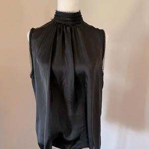 Zara silk black top